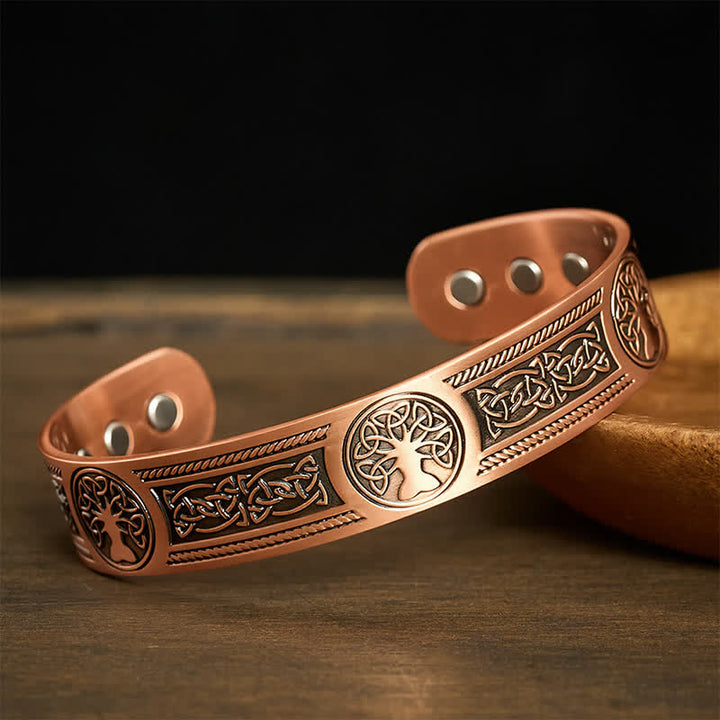 Buddha Stones Rotes Kupferarmband „Baum des Lebens“ im Vintage-Stil, offen, - image 1