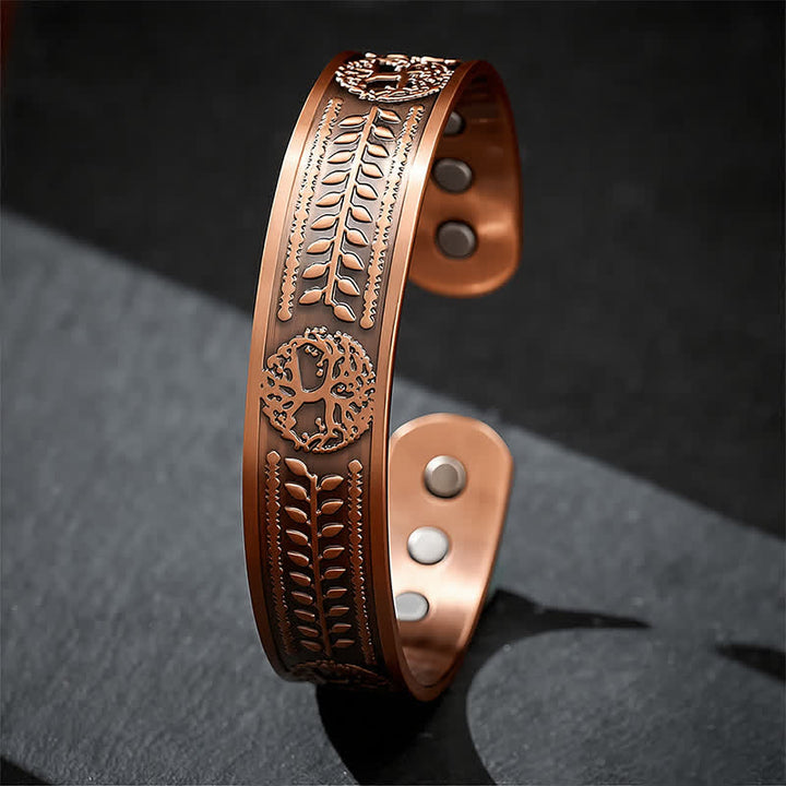 Buddha Stones Armband aus rotem Kupfer mit eingraviertem Lebensbaum-Motiv - image 3