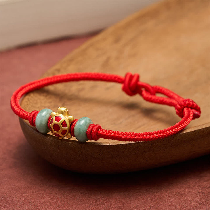 Buddha Stones Schildkröten-Armband aus kupferrotem Garn, handgewebt, Wohlstandssymbol - image 13