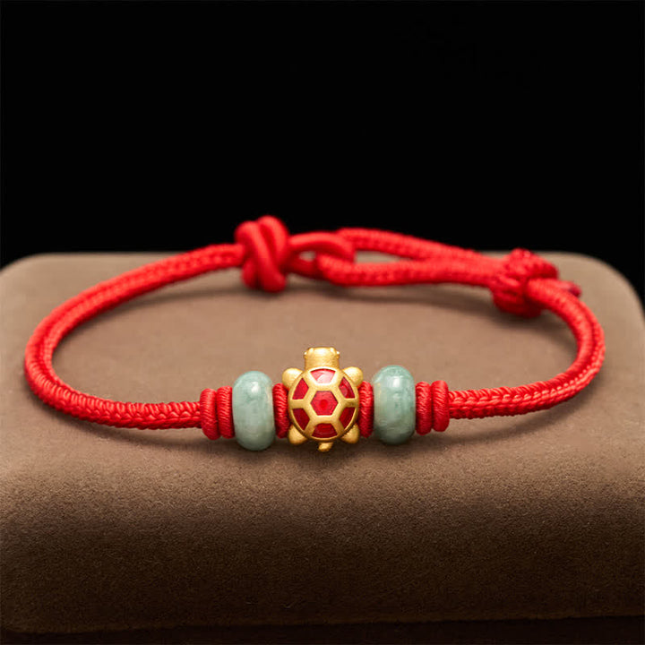 Buddha Stones Schildkröten-Armband aus kupferrotem Garn, handgewebt, Wohlstandssymbol - image 12