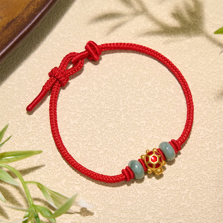 Buddha Stones Schildkröten-Armband aus kupferrotem Garn, handgewebt, Wohlstandssymbol - image 11