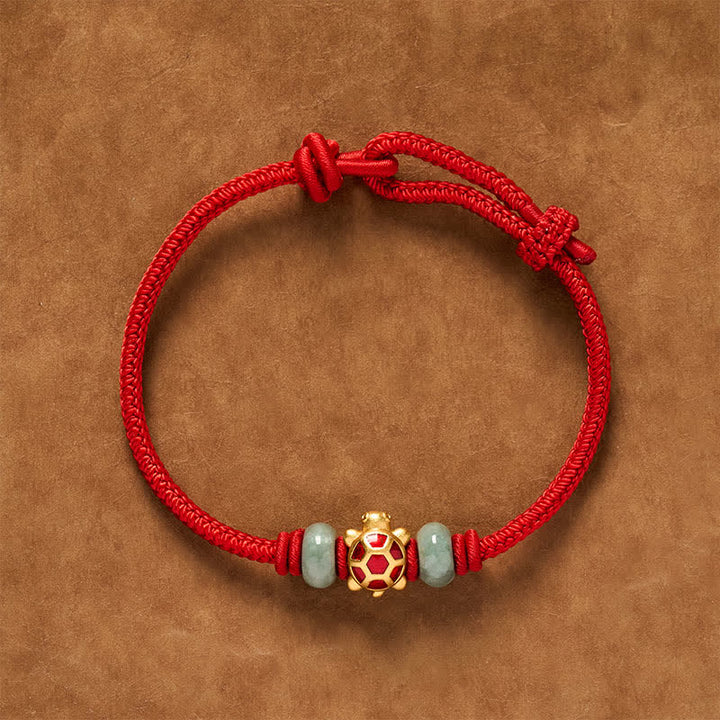 Buddha Stones Schildkröten-Armband aus kupferrotem Garn, handgewebt, Wohlstandssymbol - image 10