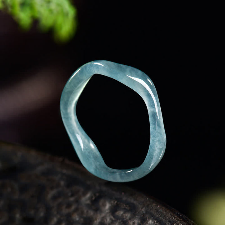 Buddha Stones Jade Glücksring (unregelmäßig) - image 1