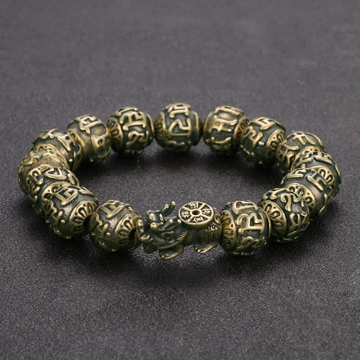 Buddha Stones Antikes Messing-Armband „Pi Xiu Om Mani Padme Hum“ - Pi Xiu aus Messing (Handgelenkumfang: 16,5–18 cm) - image 0