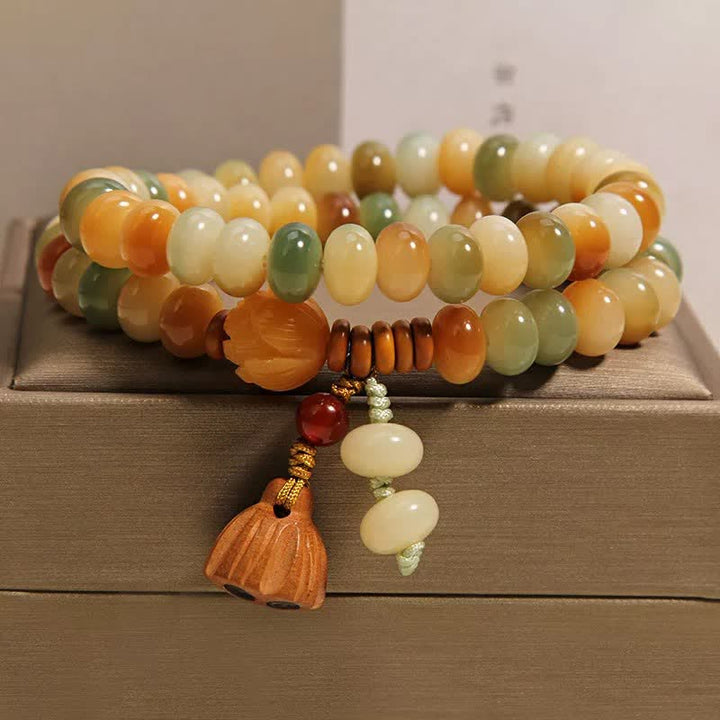 Buddha Stones Weißes Bodhi-Samen-Lotus-Reinheit-Doppelwickelarmband - image 8