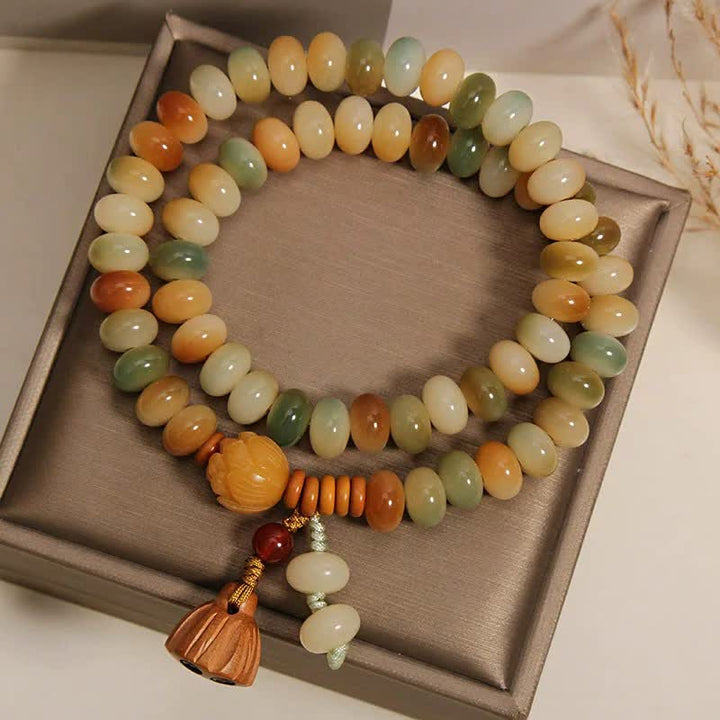 Buddha Stones Weißes Bodhi-Samen-Lotus-Reinheit-Doppelwickelarmband - image 2