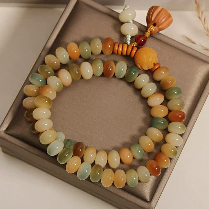 Buddha Stones Weißes Bodhi-Samen-Lotus-Reinheit-Doppelwickelarmband - image 3