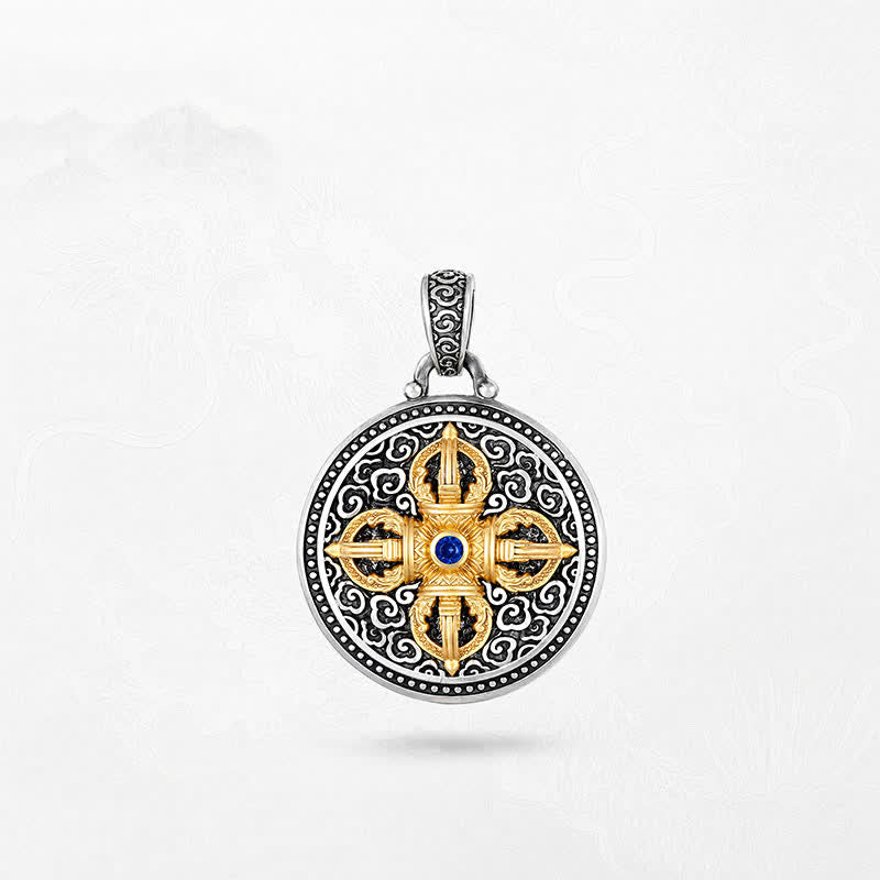 Buddha Stones Tibetische Kupferkette mit gekreuztem Vajra-Anhänger „Om Mani Padme Hum“ – Erdung durch Weisheit - image 10