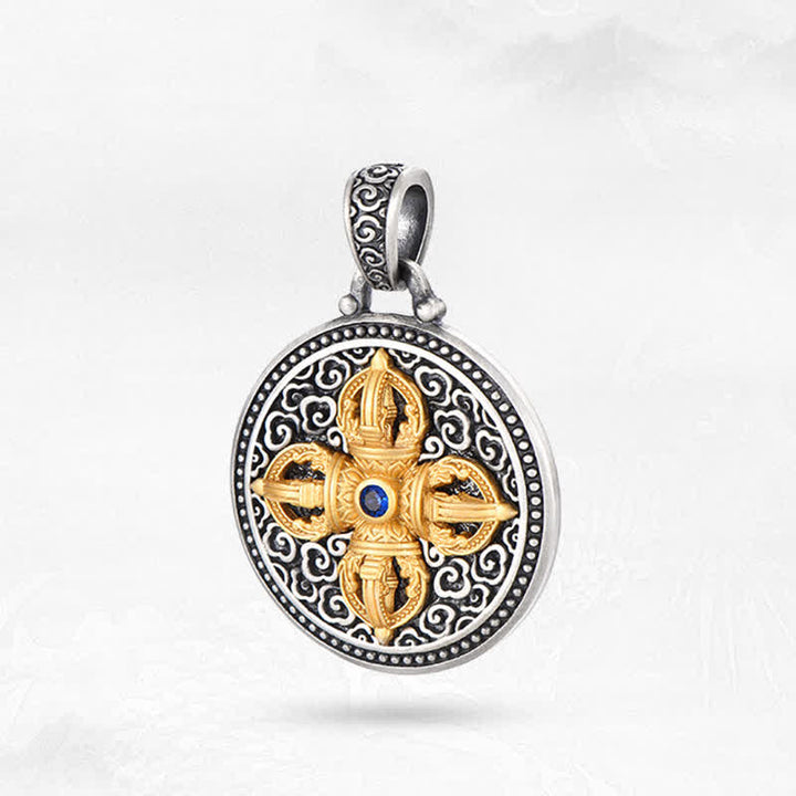 Buddha Stones Tibetische Kupferkette mit gekreuztem Vajra-Anhänger „Om Mani Padme Hum“ – Erdung durch Weisheit - image 12