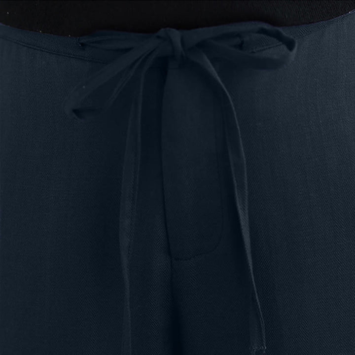 Buddha Stones Minimalistische, lässige lange Hose mit Kordelzug und Reißverschluss für Frühling und Sommer, einfarbig, gerades Bein, mit Taschen - image 6