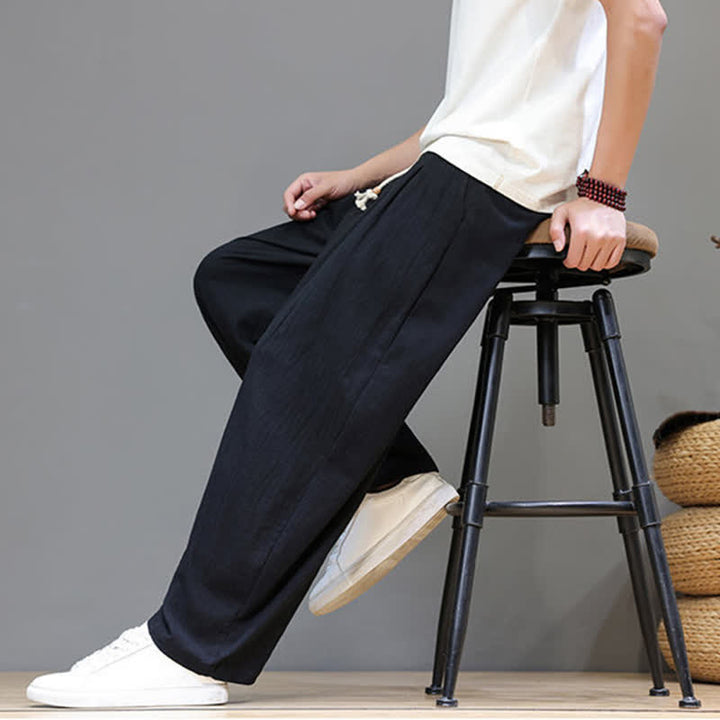 Buddha Stones Lässige, minimalistische Herren-Ankle-Hose mit Kordelzug, geradem Bein und Tasche für Frühling und Sommer - image 14