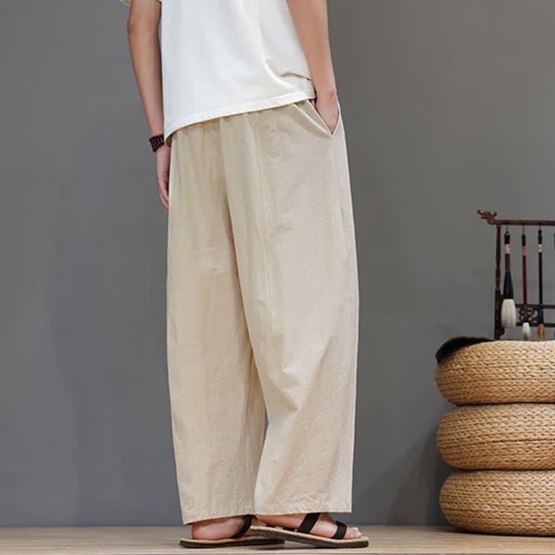 Buddha Stones Lässige, minimalistische Herren-Ankle-Hose mit Kordelzug, geradem Bein und Tasche für Frühling und Sommer - image 21