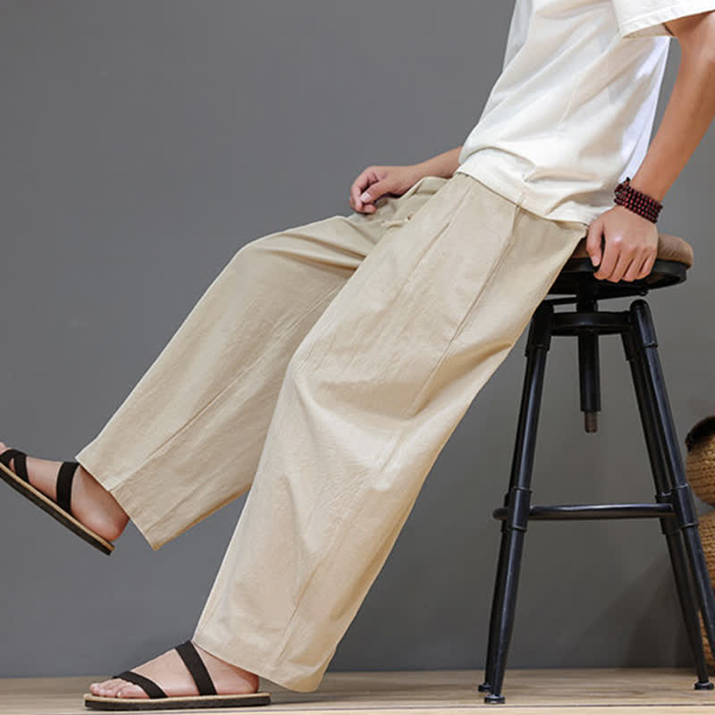 Buddha Stones Lässige, minimalistische Herren-Ankle-Hose mit Kordelzug, geradem Bein und Tasche für Frühling und Sommer - image 22