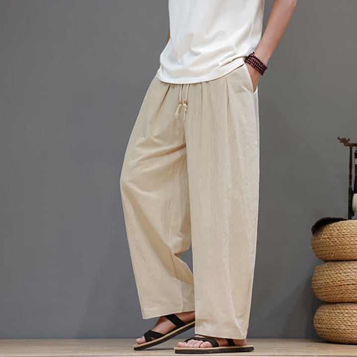 Buddha Stones Lässige, minimalistische Herren-Ankle-Hose mit Kordelzug, geradem Bein und Tasche für Frühling und Sommer - image 18