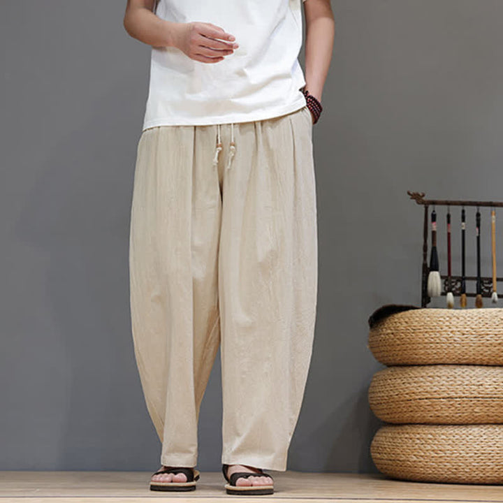 Buddha Stones Lässige, minimalistische Herren-Ankle-Hose mit Kordelzug, geradem Bein und Tasche für Frühling und Sommer - image 17