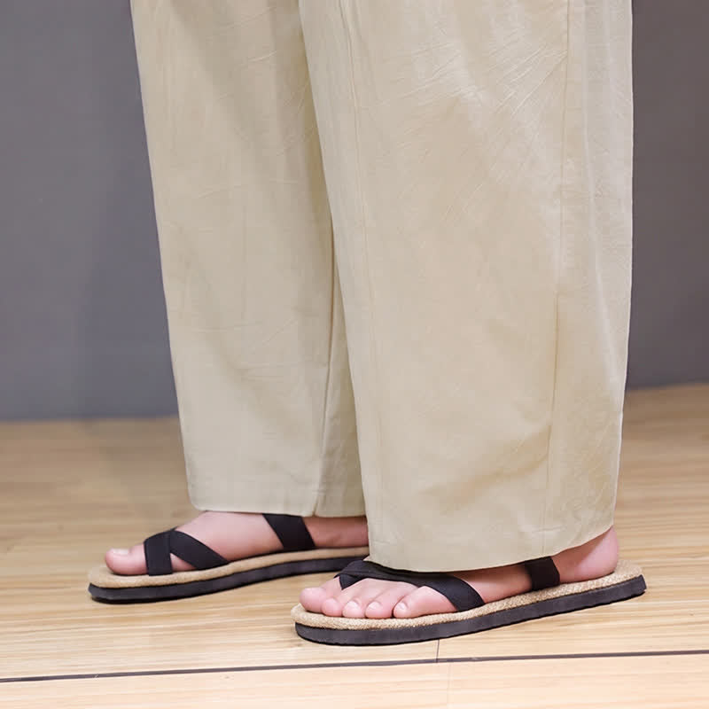 Buddha Stones Lässige, minimalistische Herren-Ankle-Hose mit Kordelzug, geradem Bein und Tasche für Frühling und Sommer - image 25