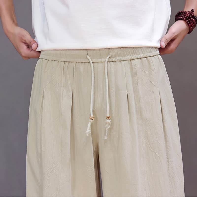 Buddha Stones Lässige, minimalistische Herren-Ankle-Hose mit Kordelzug, geradem Bein und Tasche für Frühling und Sommer - image 23
