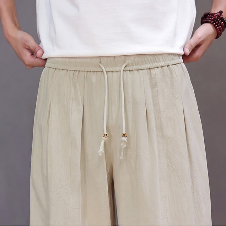 Buddha Stones Lässige, minimalistische Herren-Ankle-Hose mit Kordelzug, geradem Bein und Tasche für Frühling und Sommer - image 23