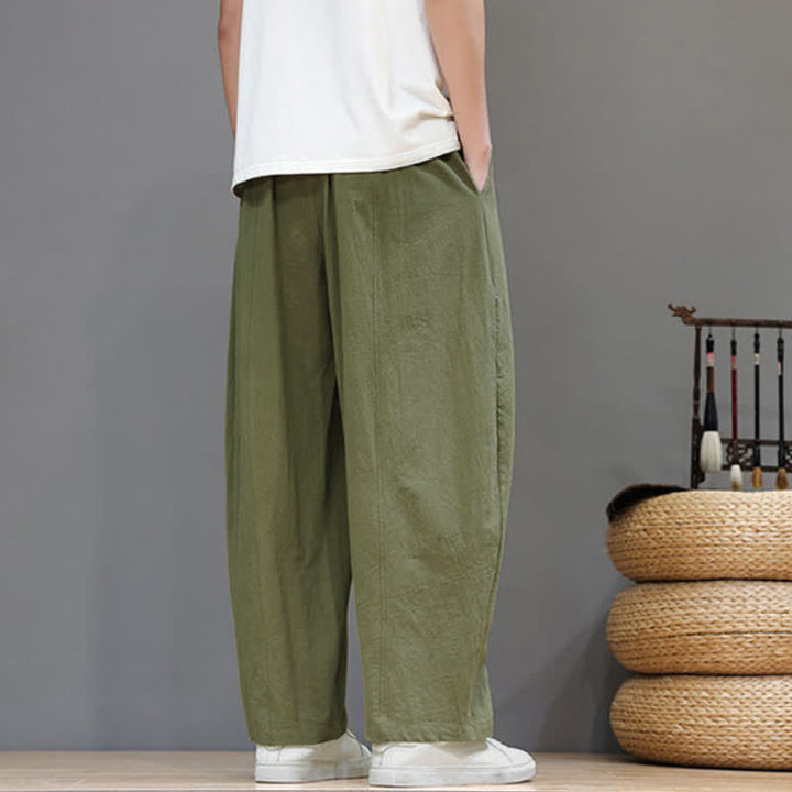 Buddha Stones Lässige, minimalistische Herren-Ankle-Hose mit Kordelzug, geradem Bein und Tasche für Frühling und Sommer - image 6