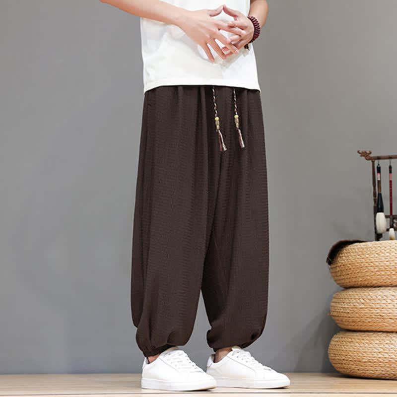 Buddha Stones Lässige Boho-Haremshose für Herren mit Kordelzug und Tasche – ideal für Frühling und Herbst - image 4