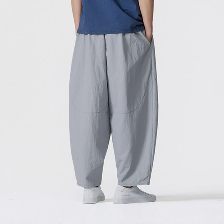 Buddha Stones Lässige, minimalistische Herren-Haremshose mit Kordelzug und Taschen für Frühling und Sommer - image 19
