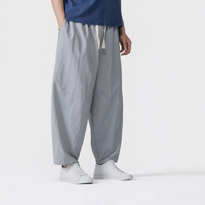 Buddha Stones Lässige, minimalistische Herren-Haremshose mit Kordelzug und Taschen für Frühling und Sommer - image 21