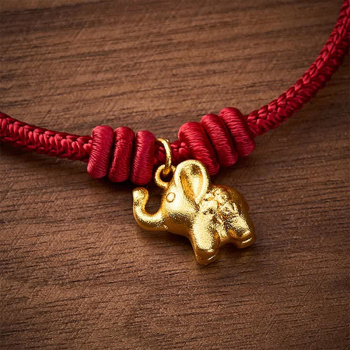 Buddha Stones Armband mit Elefantenmotiv (Fu-Charakter) aus rotem, geflochtenem Seil - image 14