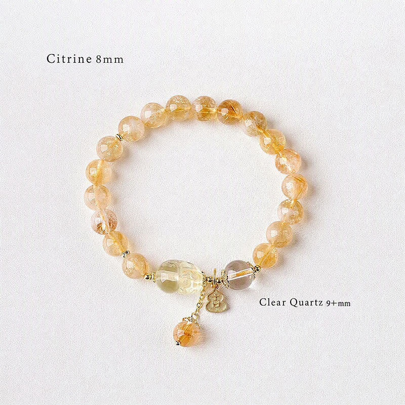 Buddha Stones Chinesisch inspiriertes Citrin-Pi-Xiu-Anhänger-Armband für Glück und Fülle - image 2