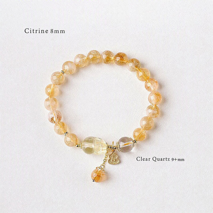 Buddha Stones Chinesisch inspiriertes Citrin-Pi-Xiu-Anhänger-Armband für Glück und Fülle - image 2