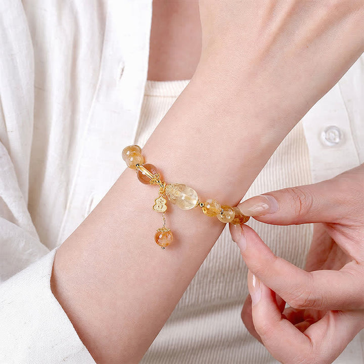 Buddha Stones Chinesisch inspiriertes Citrin-Pi-Xiu-Anhänger-Armband für Glück und Fülle - image 4