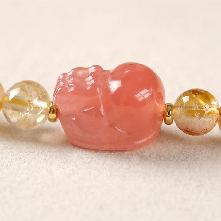 Buddha Stones Citrin Pi Xiu Doppelarmband für Fülle und Reichtum - image 4