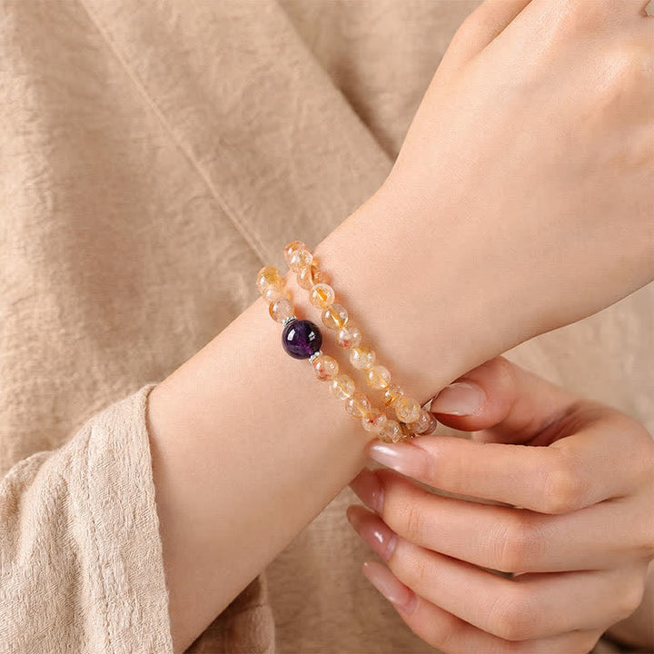 Buddha Stones Citrin Pi Xiu Doppelarmband für Fülle und Reichtum - image 14