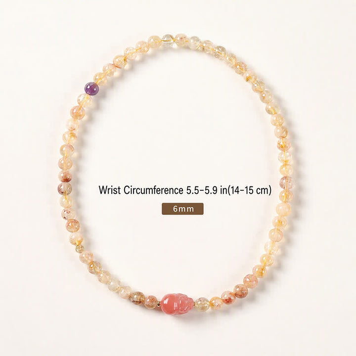 Buddha Stones Citrin Pi Xiu Doppelarmband für Fülle und Reichtum - image 3