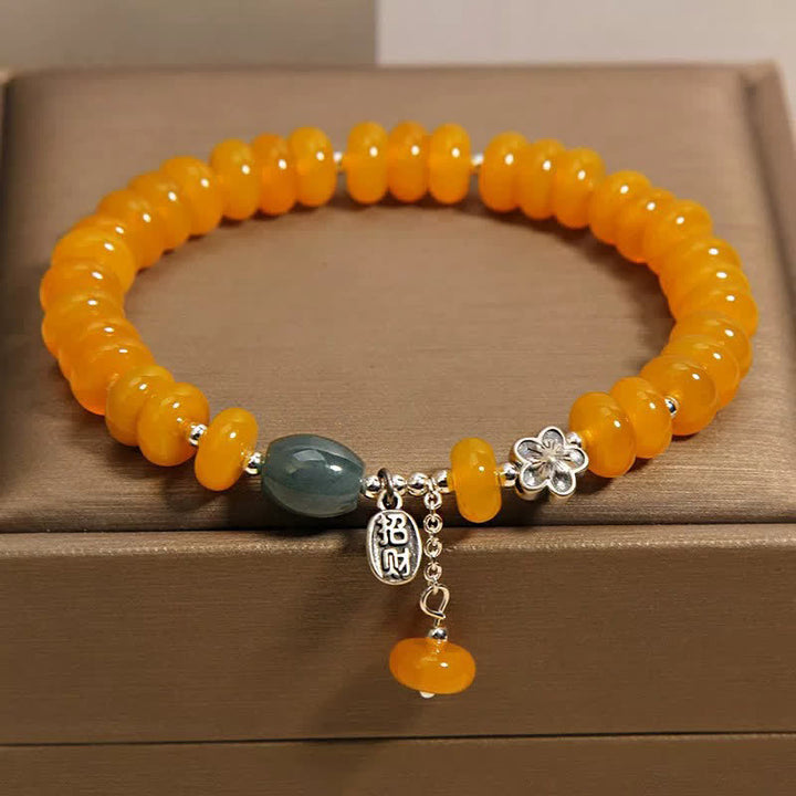 Buddha Stones Armband aus gelbem und grünem Achat – ein Symbol für Wohlstand - image 1