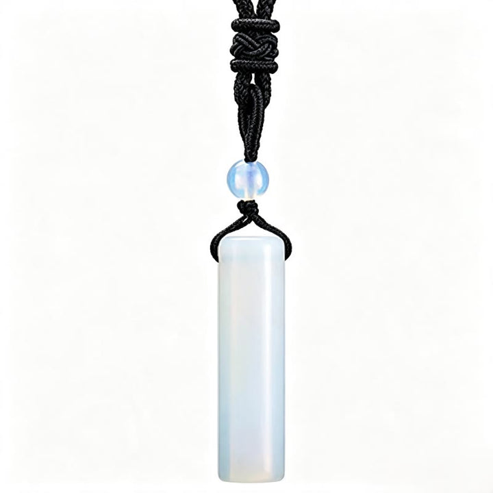 Buddha Stones Verschiedene Kristalle, Rosenquarz, grüner Aventurin und Amethyst, zylindrischer Heilhalsanhänger - Opal (synthetisch) - image 16