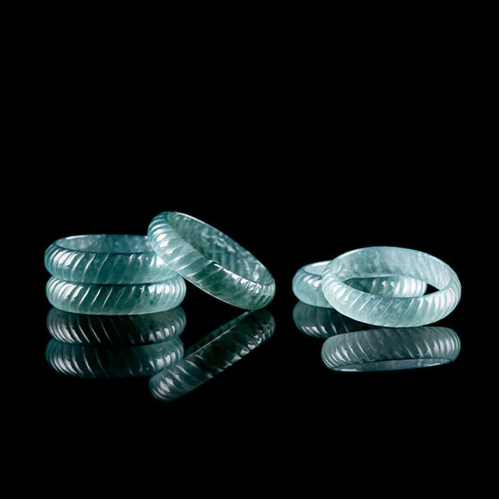 Buddha Stones Durchscheinender Jade-Drachenschuppen-Kraftring - image 6