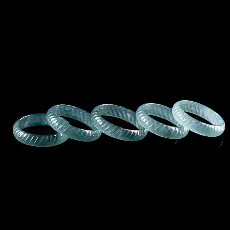 Buddha Stones Durchscheinender Jade-Drachenschuppen-Kraftring - image 8