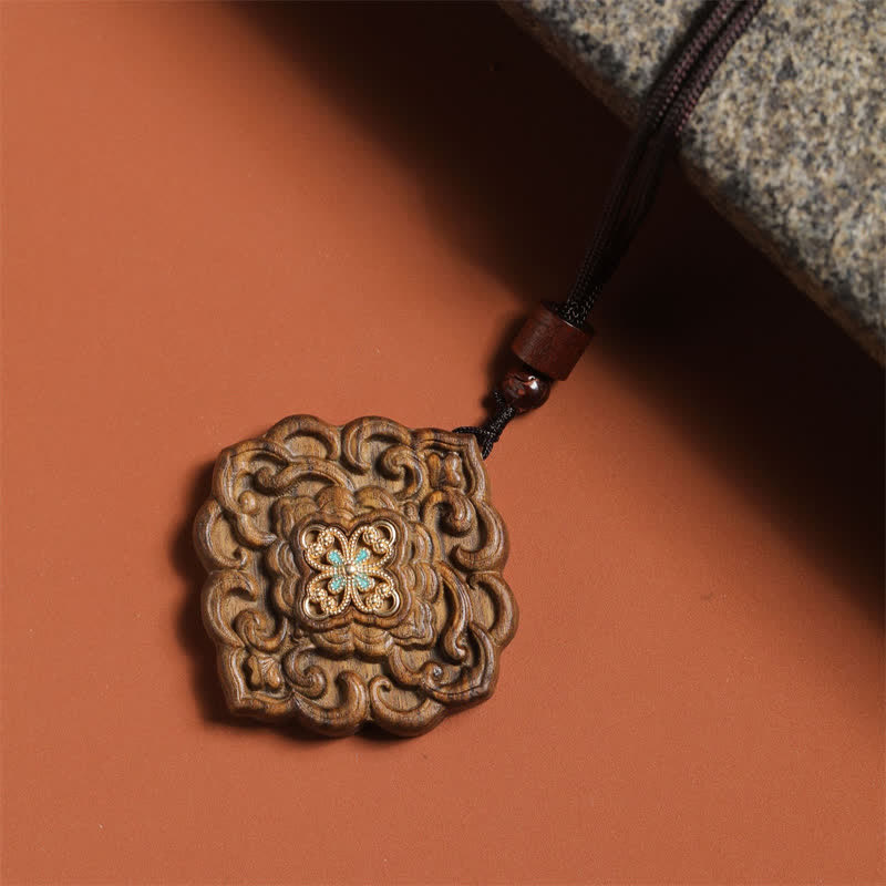Buddha Stones Halskette aus Sappanholz, geschnitzt, Tang-Dynastie, Blumenharmonie - image 2