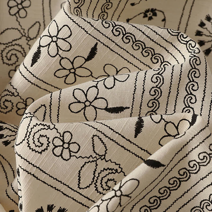 Buddha Stones Lässige Boho-Caprihose mit Kordelzug, Streifenmuster, Zweig- und Sternenmuster sowie Tasche für Damen – ideal für Frühling und Sommer. - image 4