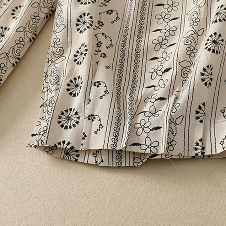 Buddha Stones Lässige Boho-Caprihose mit Kordelzug, Streifenmuster, Zweig- und Sternenmuster sowie Tasche für Damen – ideal für Frühling und Sommer. - image 3