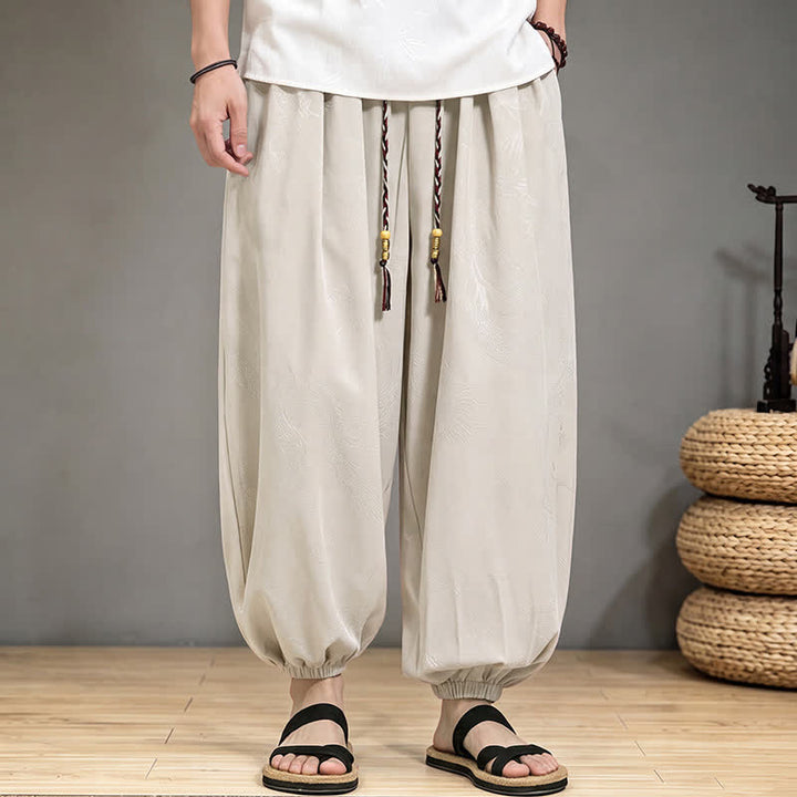 Buddha Stones Lässige Haremshose im Tang-Stil mit Kordelzug und Tasche für Herren – ideal für Frühling und Sommer. - image 24