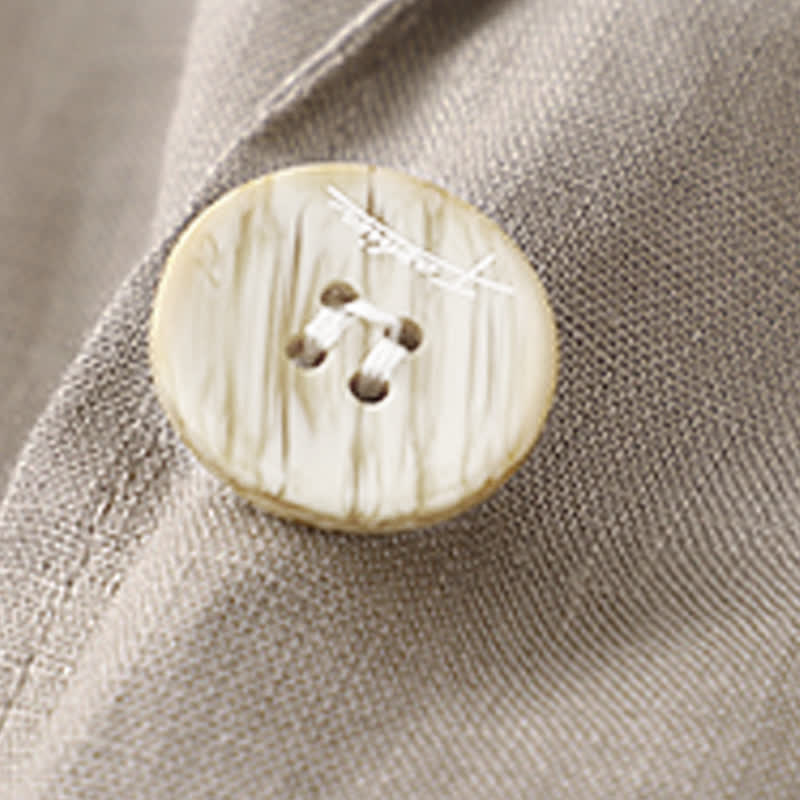 Buddha Stones Lässiges, minimalistisches Damenhemd mit aufgesetzter Tasche für Frühling und Sommer, Dreiviertelärmel, einfarbig, mit Tasche - image 17