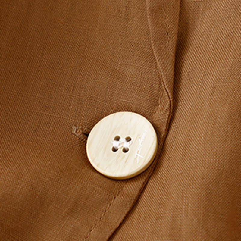 Buddha Stones Lässiges, minimalistisches Damenhemd mit aufgesetzter Tasche für Frühling und Sommer, Dreiviertelärmel, einfarbig, mit Tasche - image 3