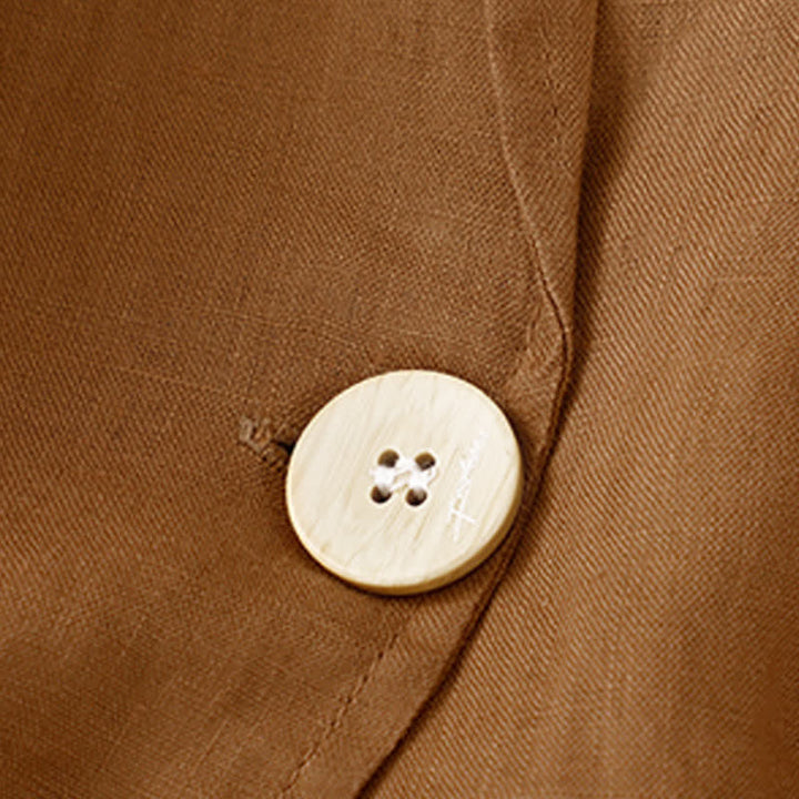Buddha Stones Lässiges, minimalistisches Damenhemd mit aufgesetzter Tasche für Frühling und Sommer, Dreiviertelärmel, einfarbig, mit Tasche - image 3