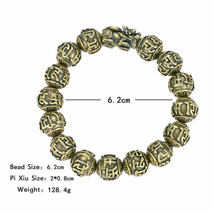 Buddha Stones Antikes Messing-Armband „Pi Xiu Om Mani Padme Hum“ - image 4