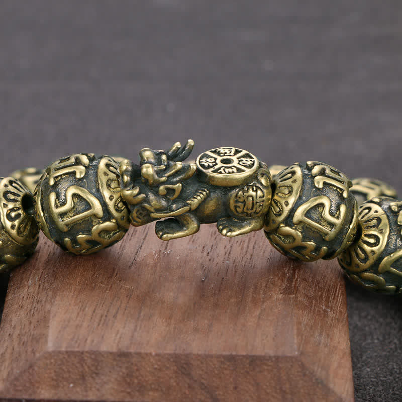 Buddha Stones Antikes Messing-Armband „Pi Xiu Om Mani Padme Hum“ - image 5
