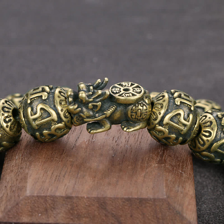 Buddha Stones Antikes Messing-Armband „Pi Xiu Om Mani Padme Hum“ - image 5