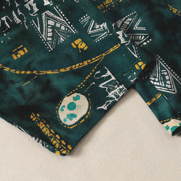 Buddha Stones Herrenhose aus reiner Baumwolle mit Boho-Muster, geometrischem Medaillon-Muster, Kordelzug, schmal zulaufendem Bein und Taschen - image 5