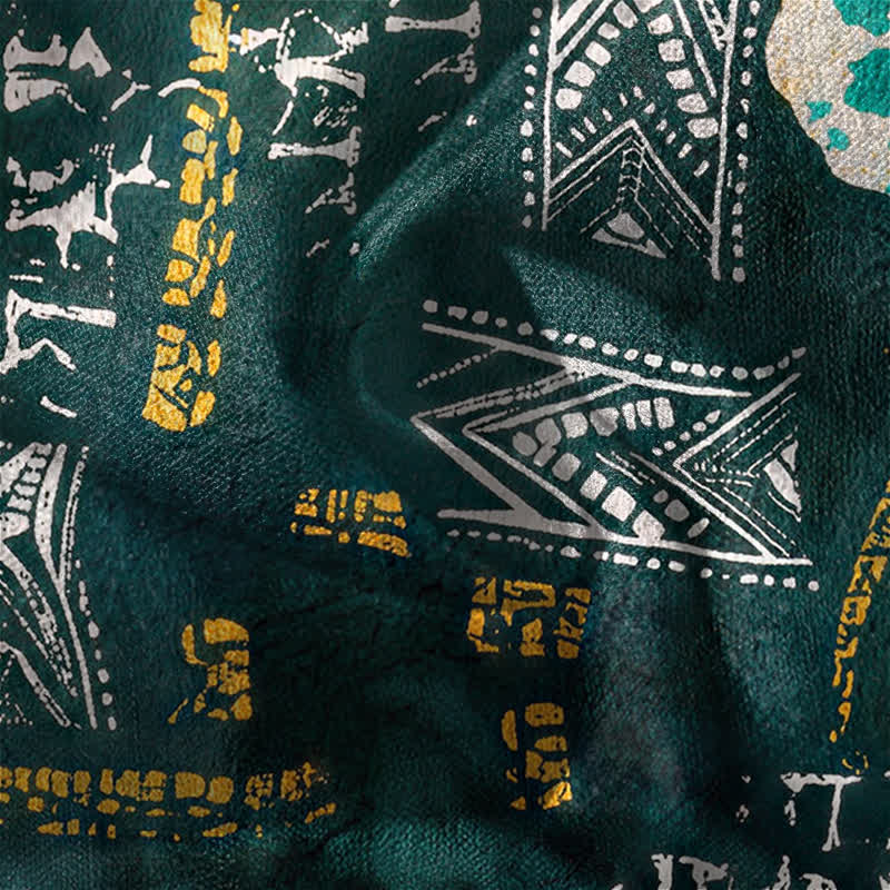 Buddha Stones Herrenhose aus reiner Baumwolle mit Boho-Muster, geometrischem Medaillon-Muster, Kordelzug, schmal zulaufendem Bein und Taschen - image 6