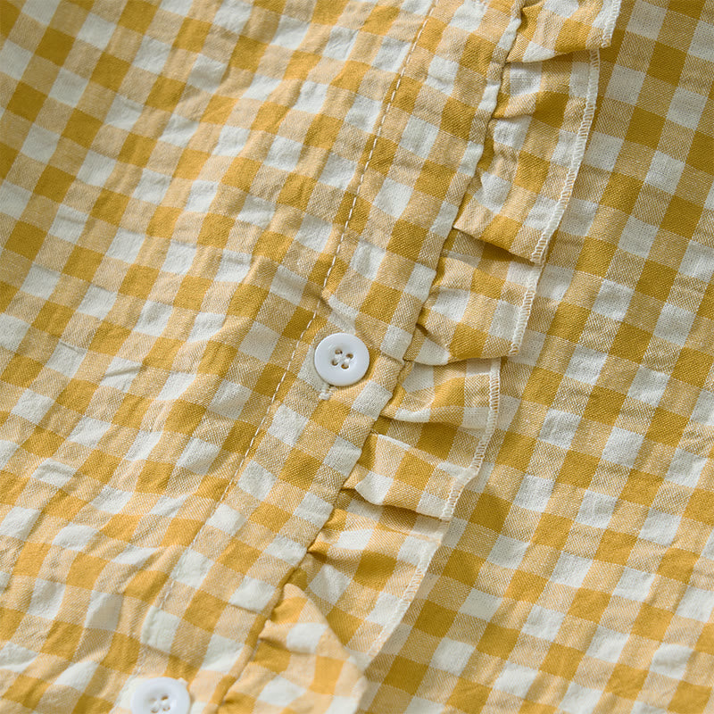 Buddha Stones Frühling/Sommer Vintage Casual Button-Up Karo Langarmhemden für Damen - image 11